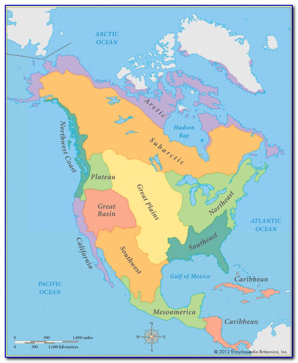Native American Cultures Of North America Map