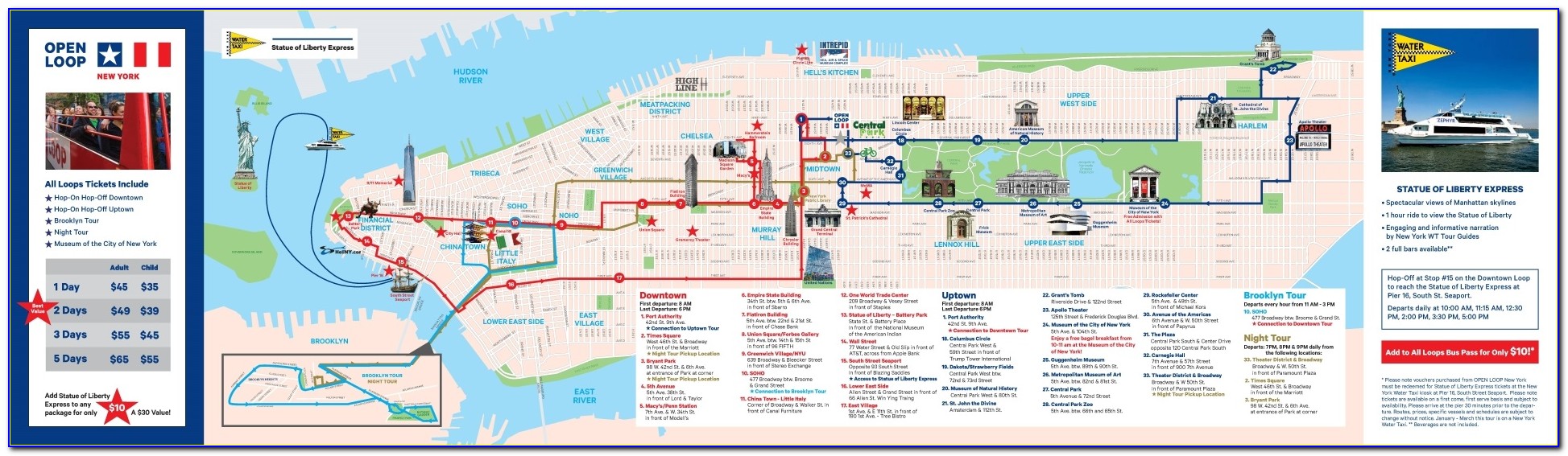New York Hop On Hop Off Bus Route Map