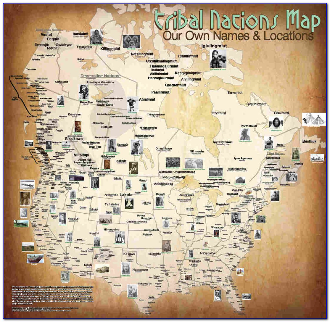 North American Native Indian Tribes Map