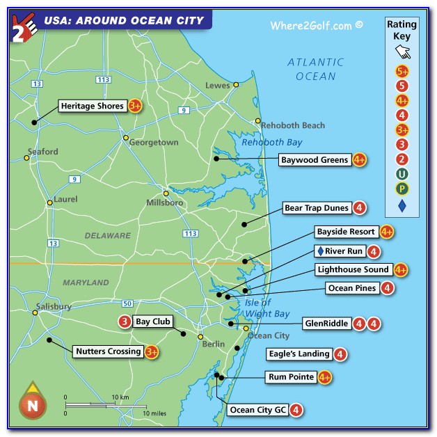 Ocean City Md Golf Courses Map