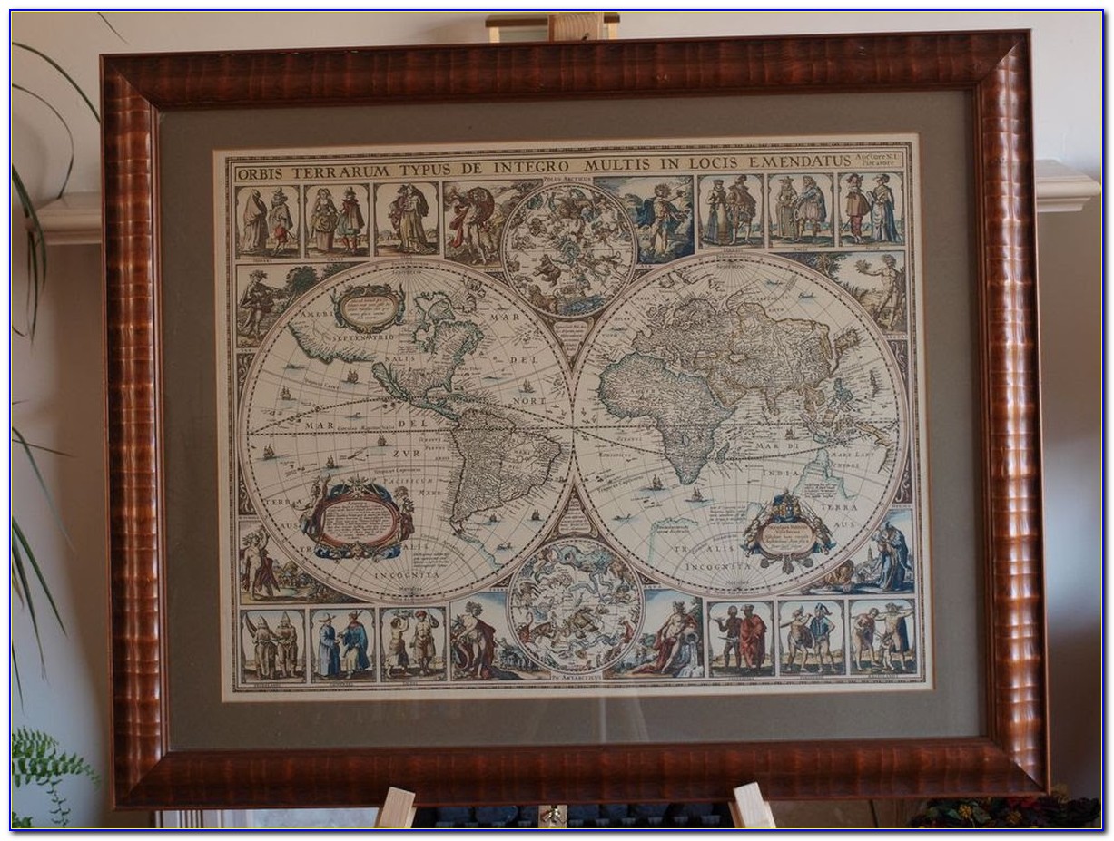 Old World Map Framed Pictures