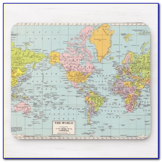 Old World Map Full Desk Mouse Pad