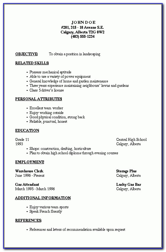 Resume Reference Section Examples Within Basic Resume Outline Template