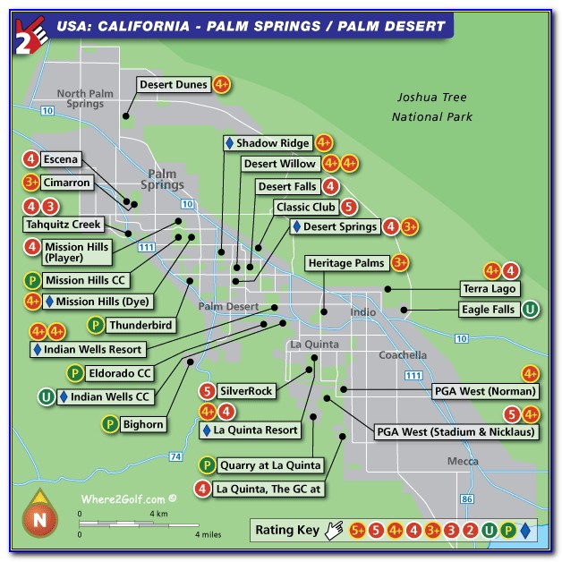 Palm Springs Gay Hotels Map