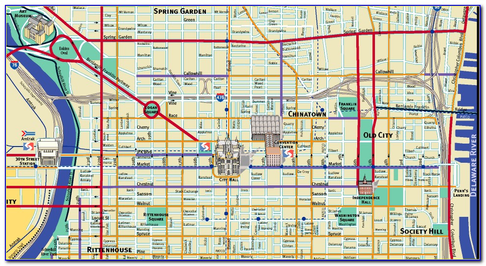 Phila Street Map Center City