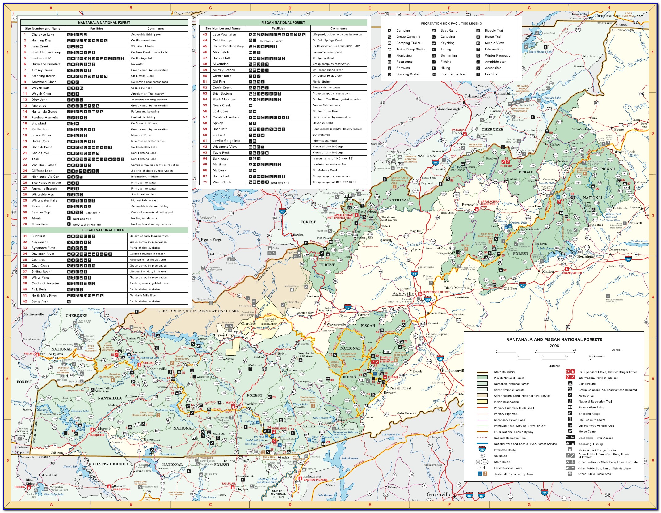 Pisgah National Forest Hiking Trail Map