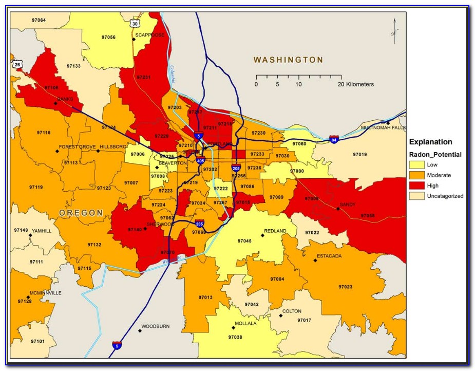 Portland Oregon Radon Map