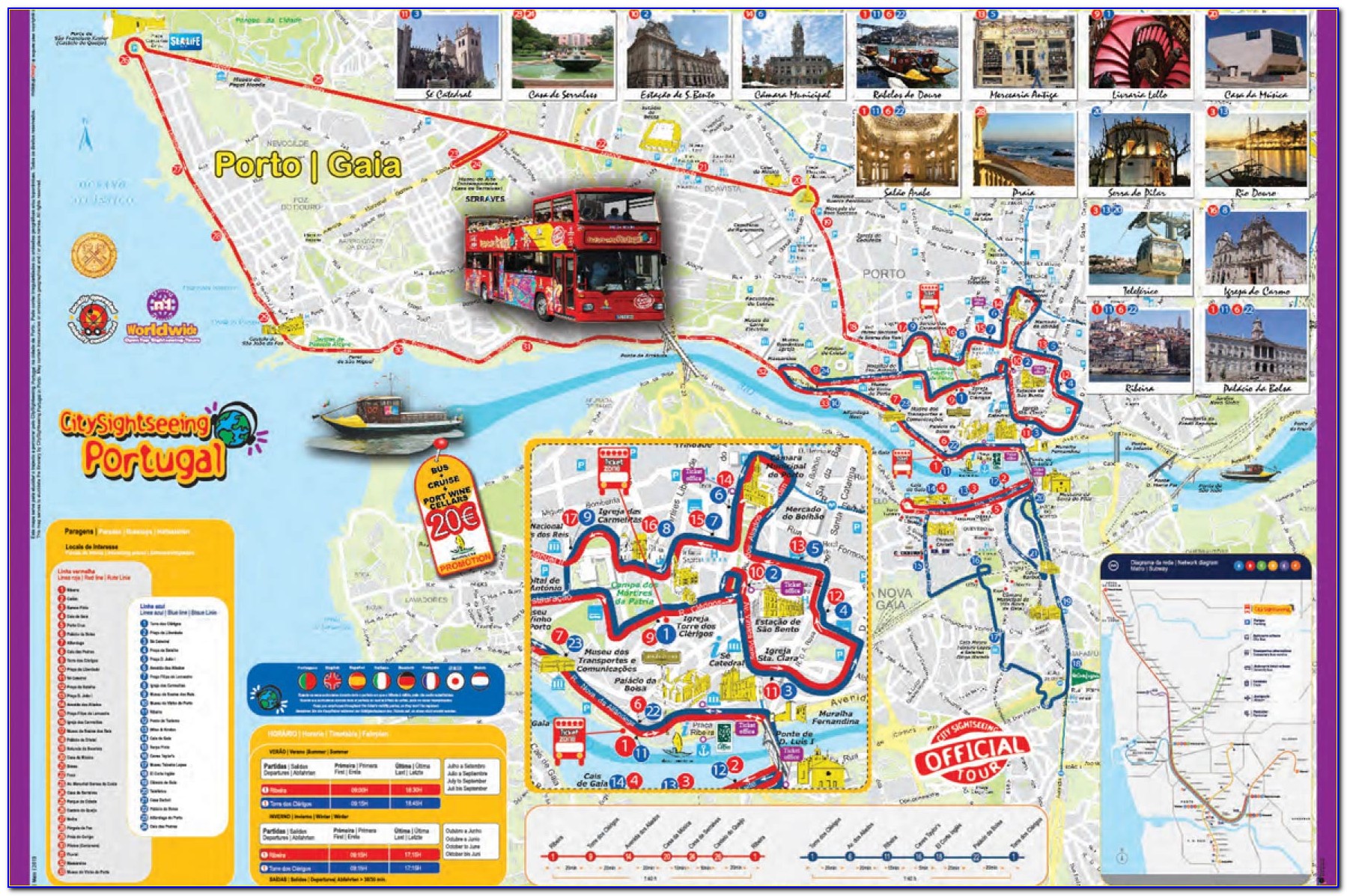 Porto Hop On Hop Off Bus Map