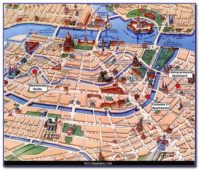 Printable Tourist Map Of St. Petersburg Russia