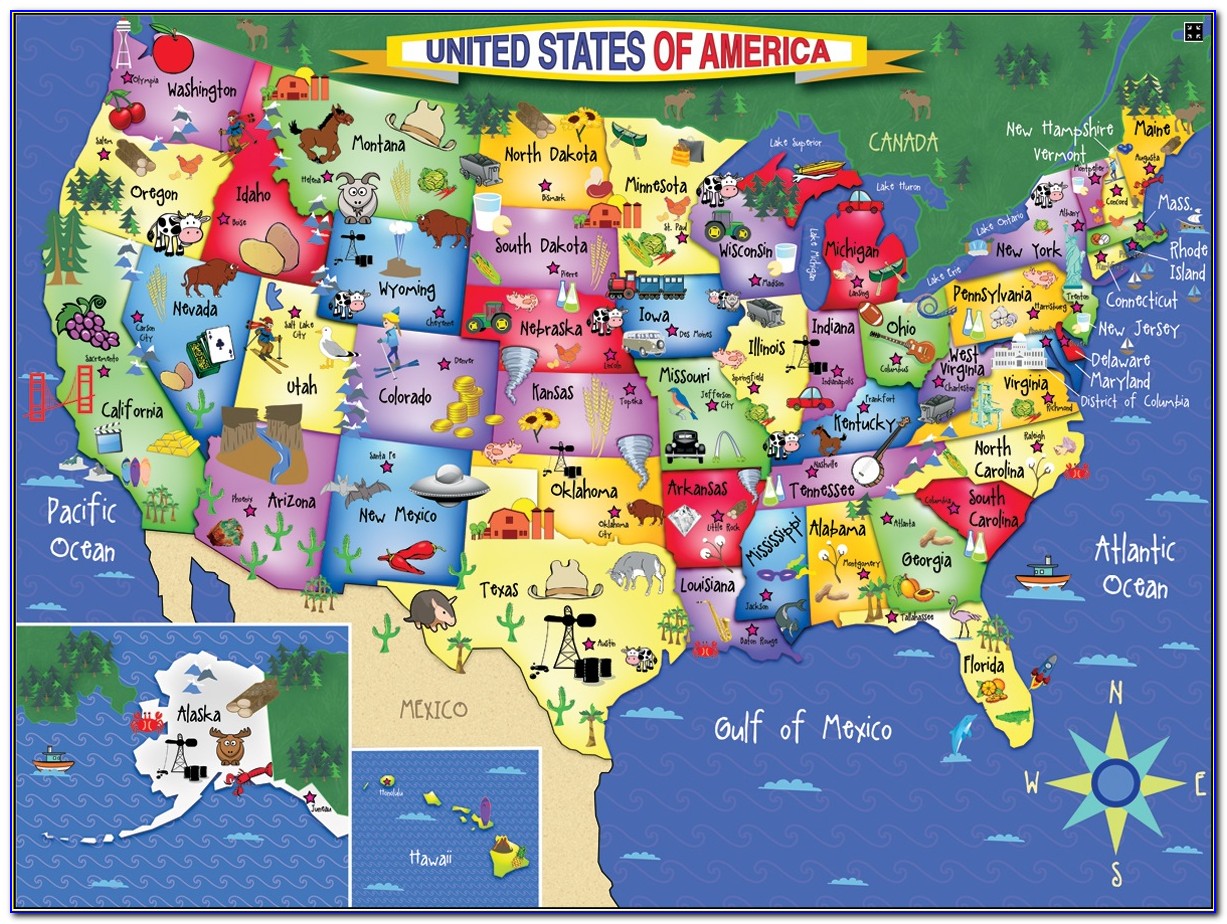 Printable Us State Map Puzzle