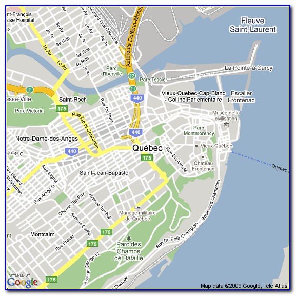 Quebec City Hotels Map
