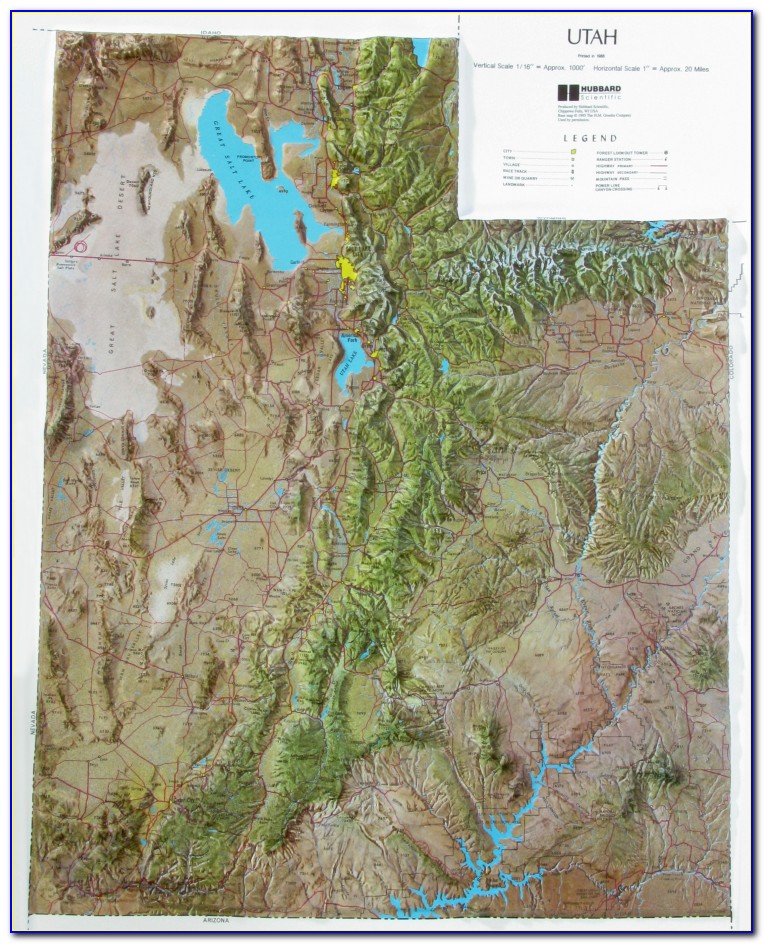 Raised Relief Map Of Utah