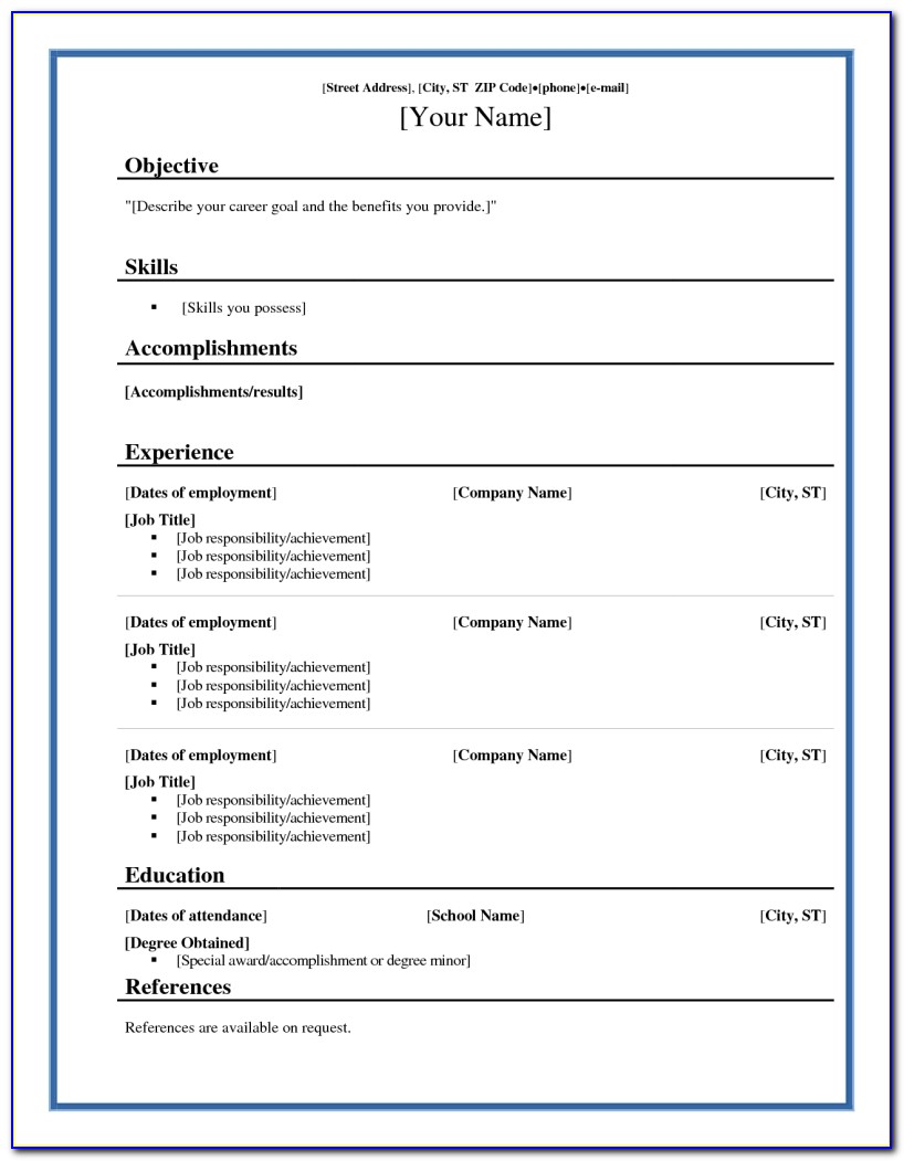 Chronological Resume Template Word 2017 With Chronological Resume Format Template