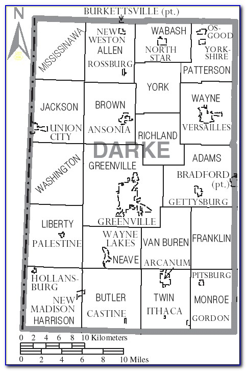 Road Map Of Darke County Ohio