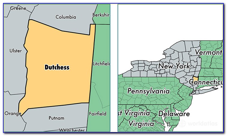 Road Map Of Dutchess County New York