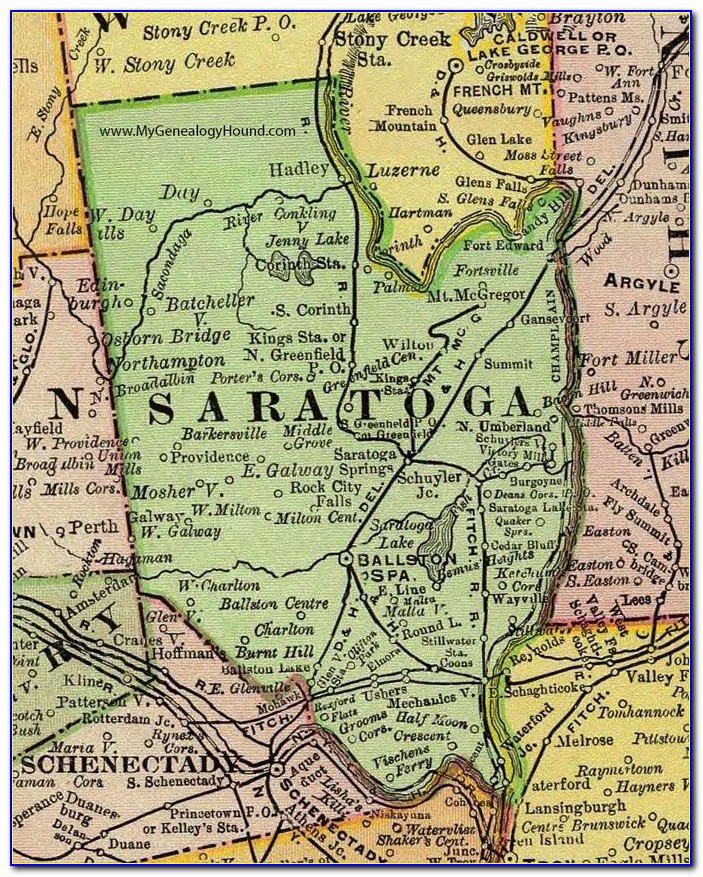 Road Map Of Saratoga County Ny