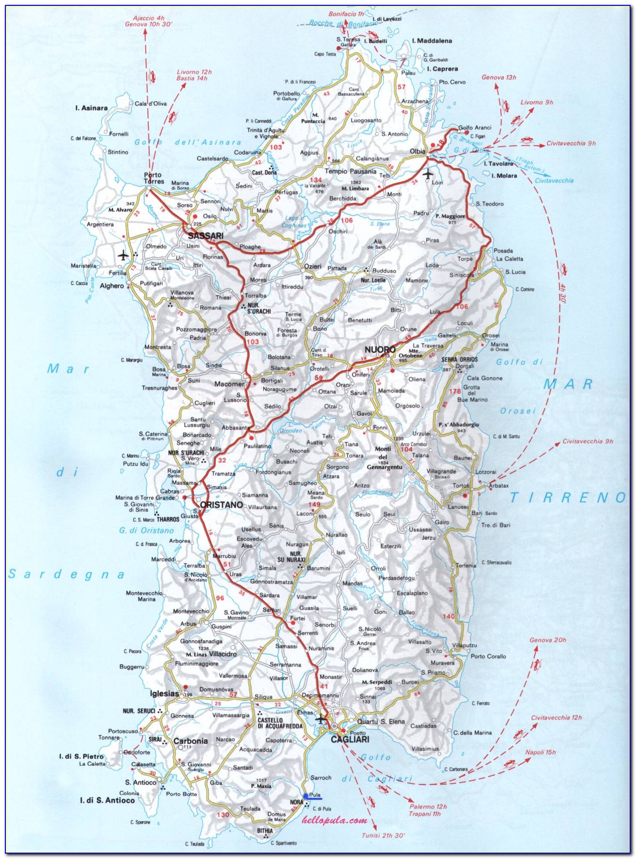 Road Map Of Sardinia Pdf