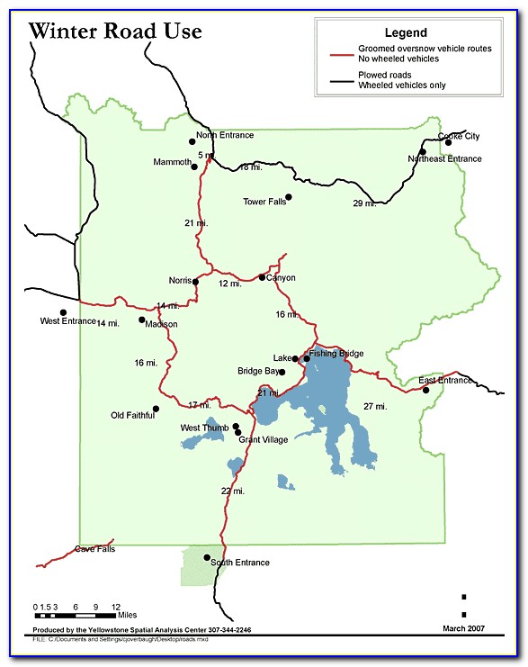 Road Maps Of Yellowstone National Park