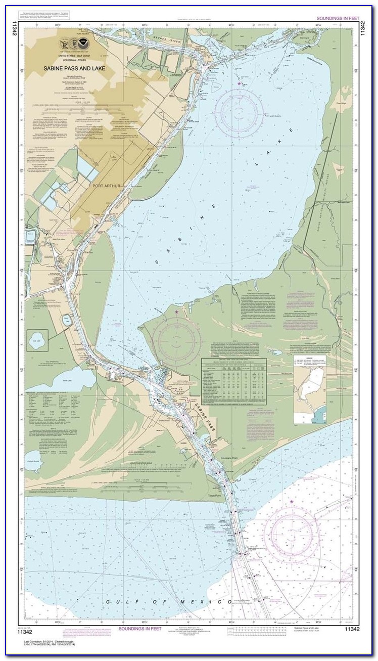 Sabine Lake Depth Map
