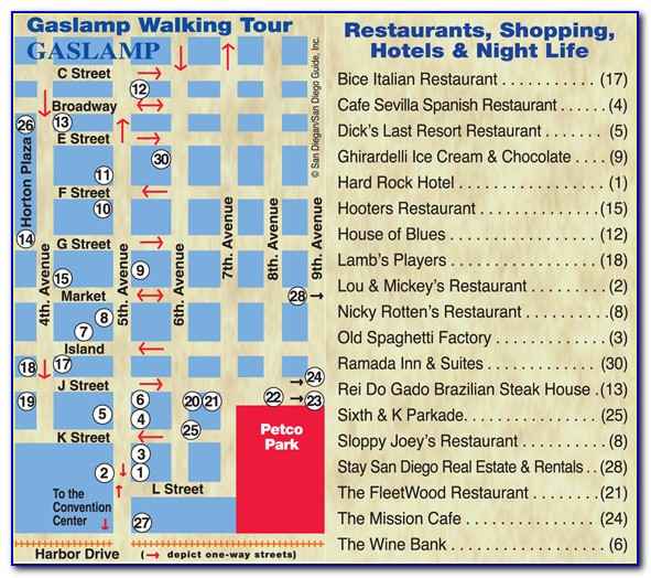 San Diego Gaslamp Quarter Hotel Map