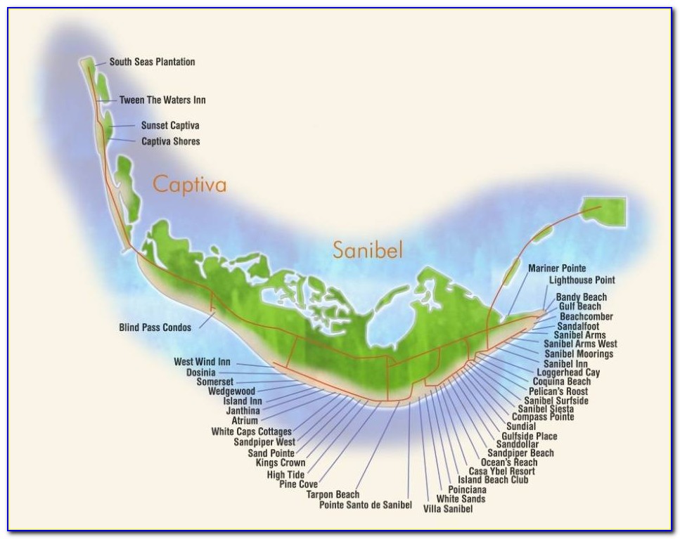 Sanibel Island Map Of Condos