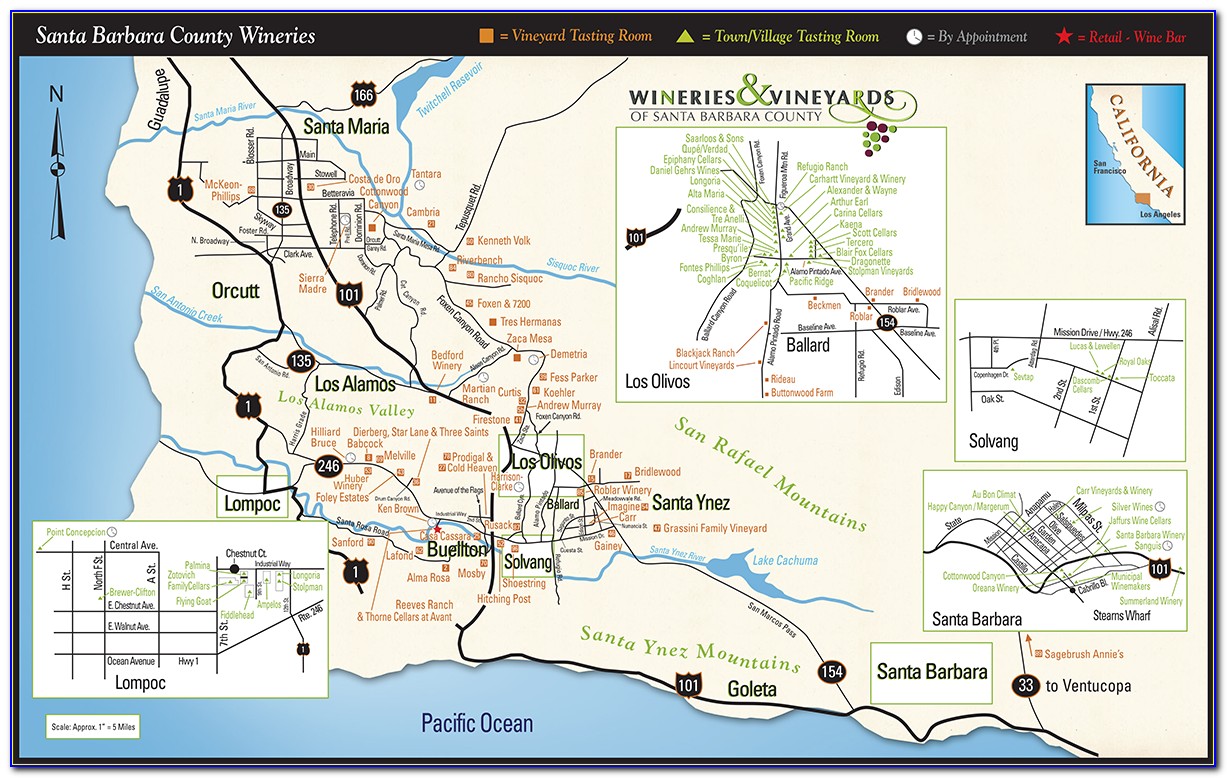 Santa Barbara County Wine Tasting Map