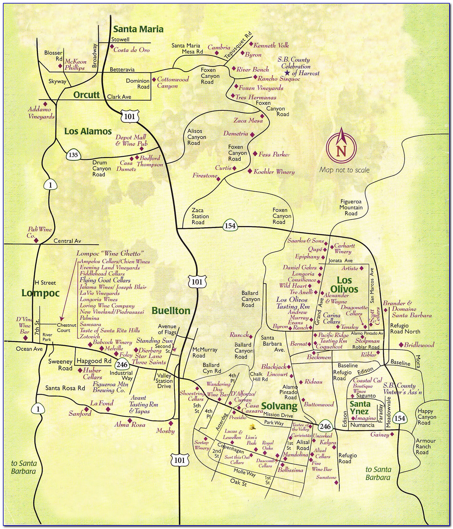Santa Ynez Wine Trail Map