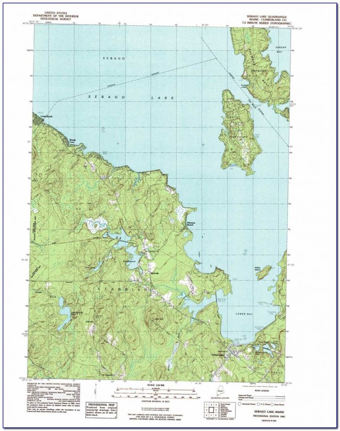 Sebago Lake Topographic Map