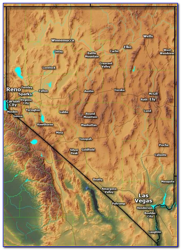 Sierra Nevada Relief Map