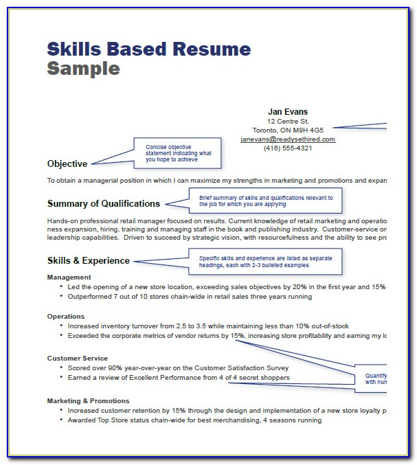 Skills Based Resume Template Free