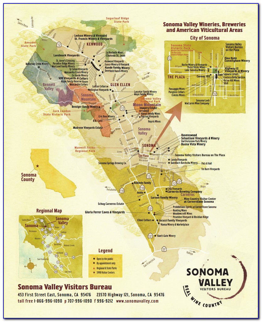 Sonoma Lodging Map