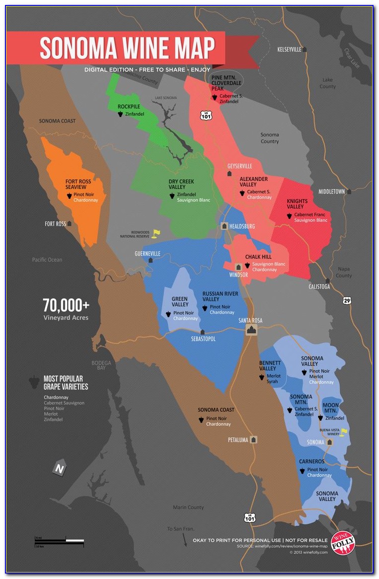 Sonoma Wine Road Map