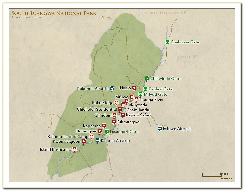 South Luangwa National Park Lodges Map
