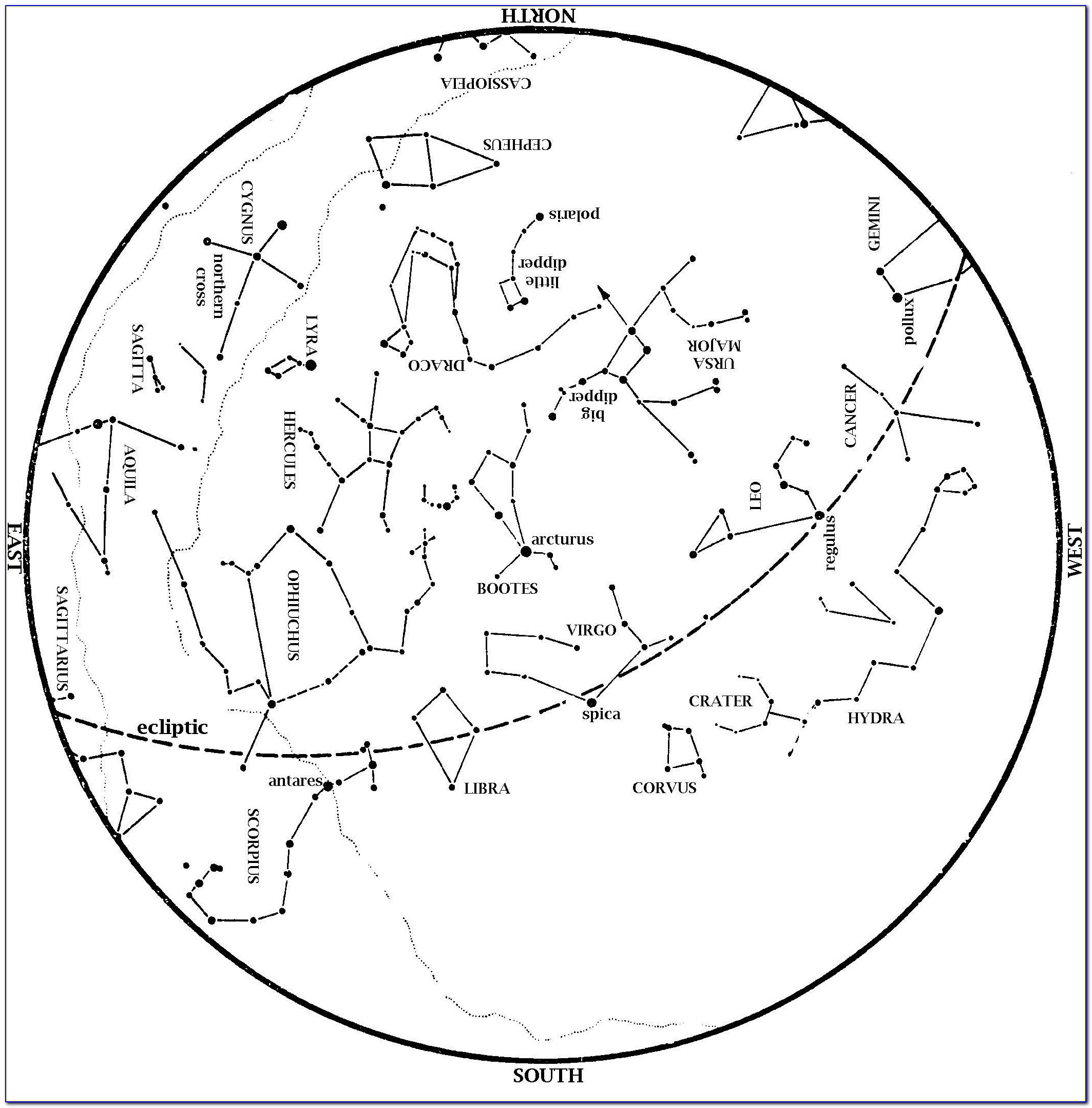 Star Map Southern Hemisphere Tonight