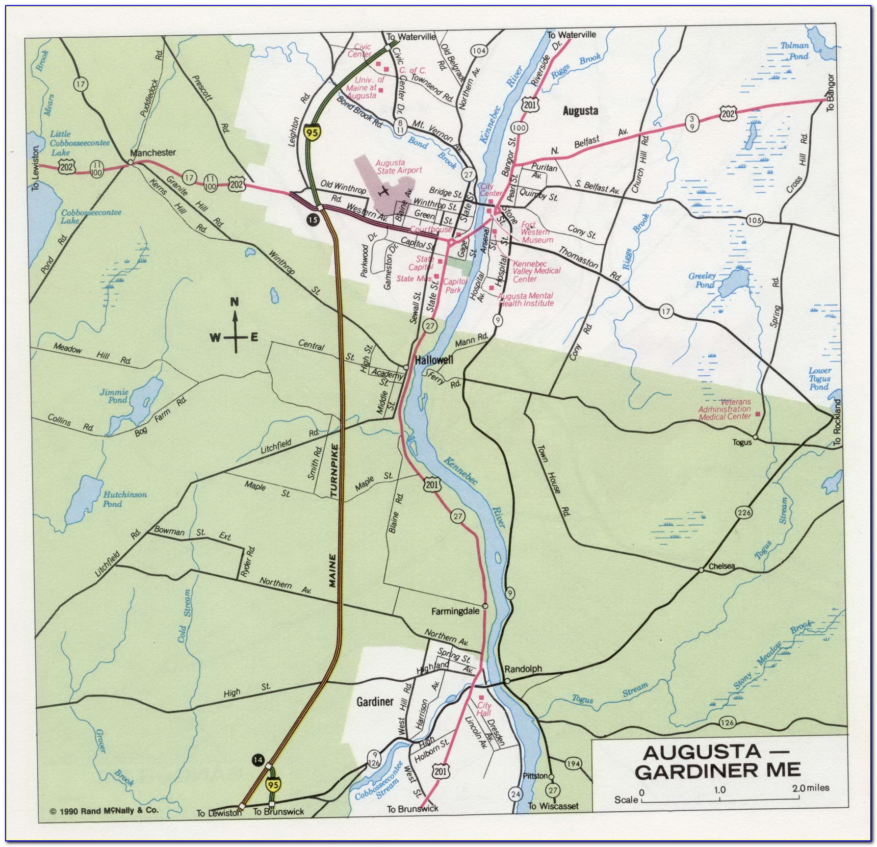 Street Map Of Gardiner Maine