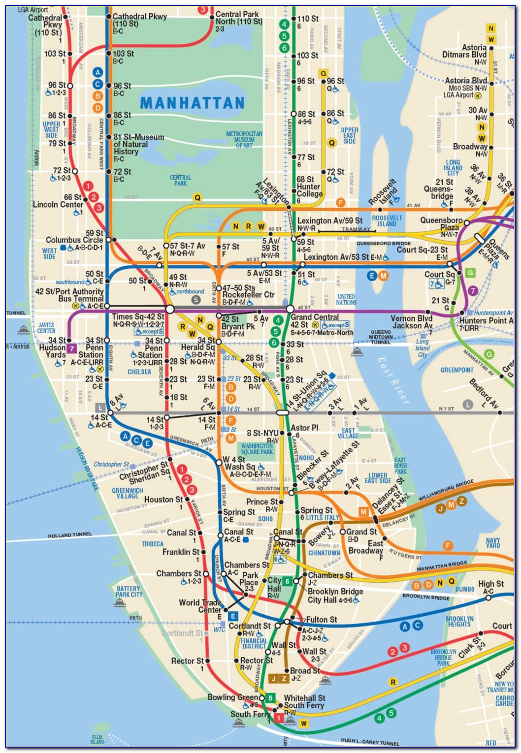 Subway Route Map New York City