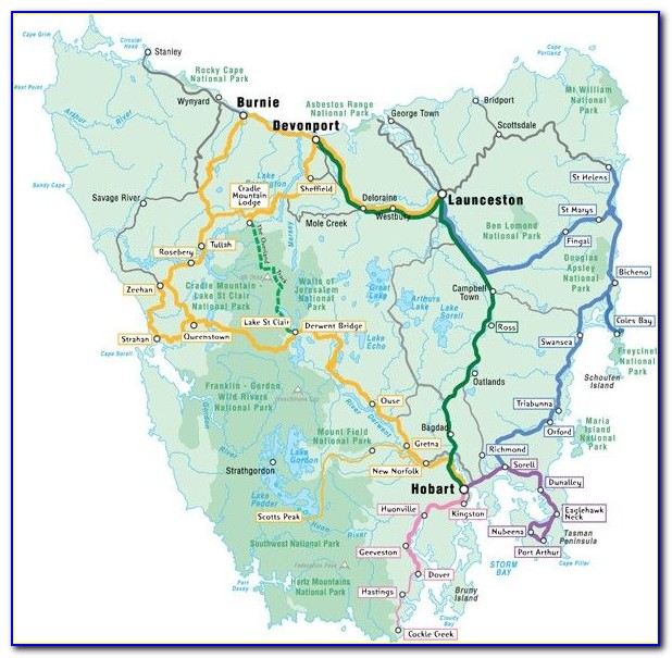 Tasmania Touring Map