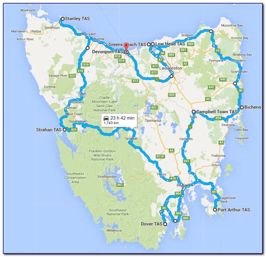 Tasmania Travel Map