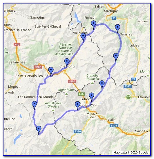 Tour Du Mont Blanc Trail Map