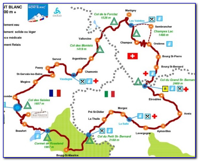 Tour Mont Blanc Map