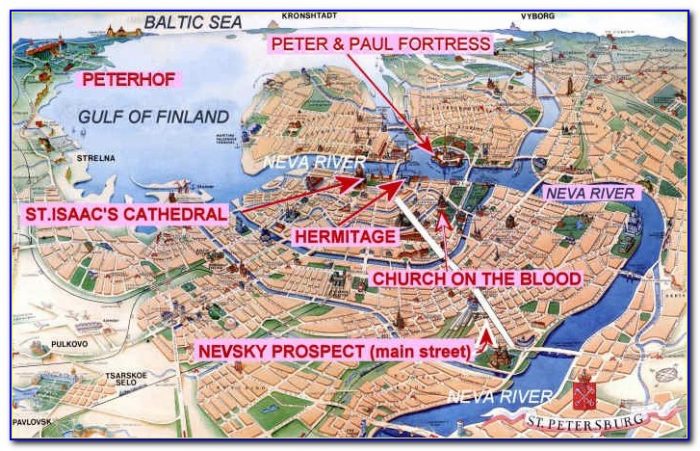 Tourist Map Of St Petersburg Russia