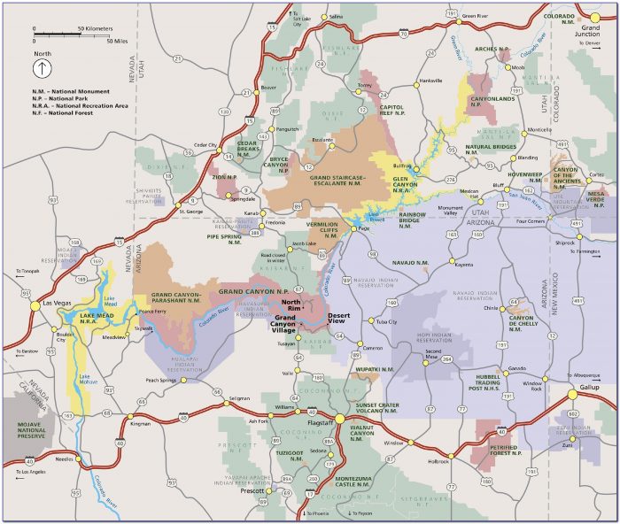 Tourist Map Of The Grand Canyon