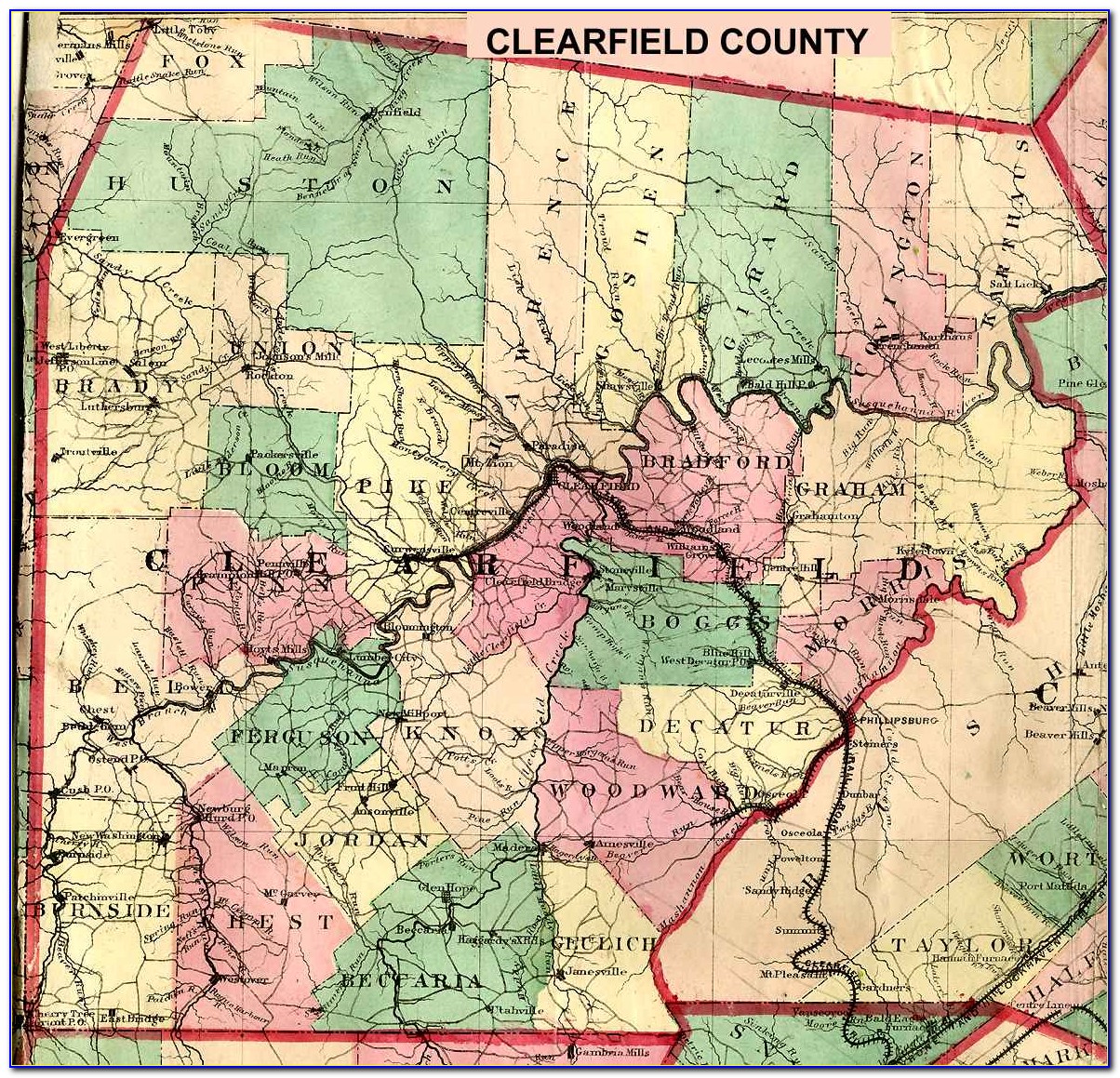 Township Map Of Clearfield County Pa