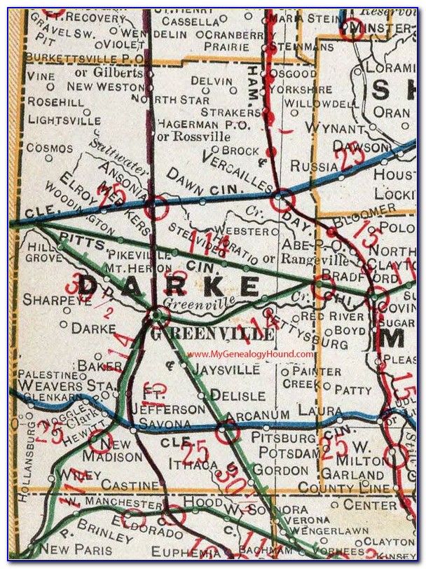Township Map Of Darke County Ohio