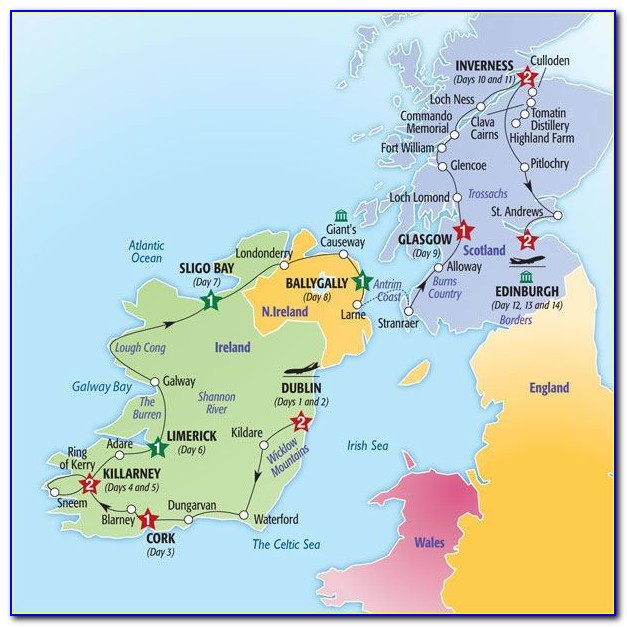 Travel Map Ireland North