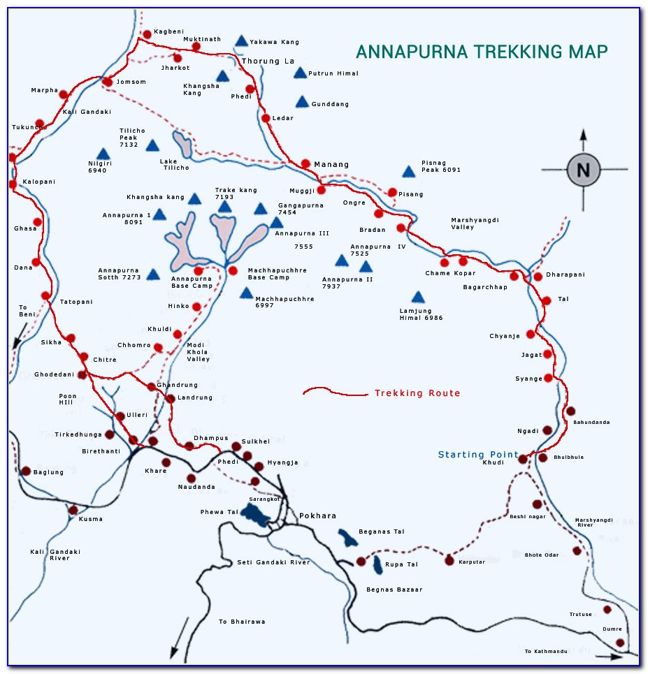 Trekking In Nepal Annapurna Circuit Map