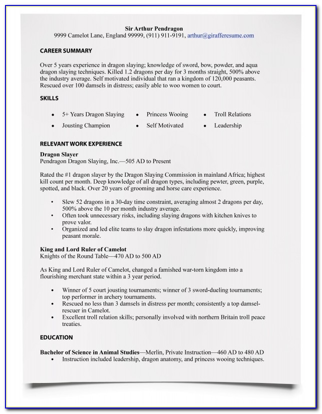 Typing A Resume In Word