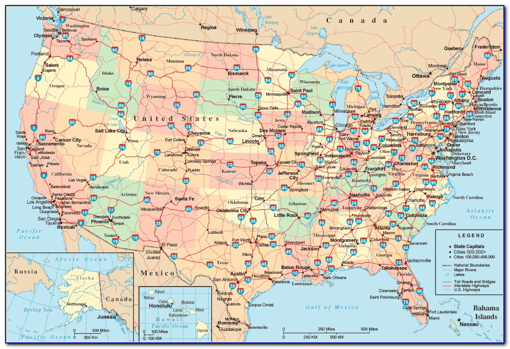 United States Highway Map Free