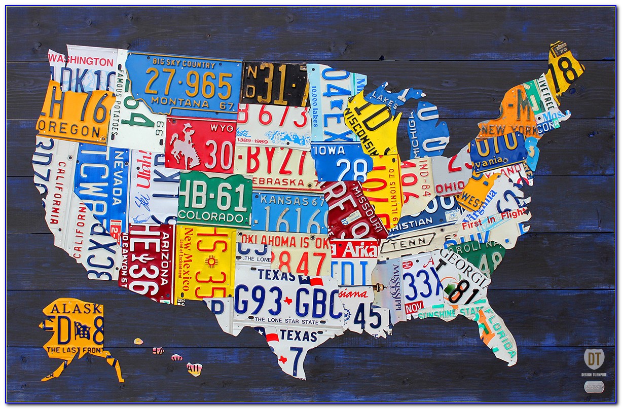 United States Map License Plates