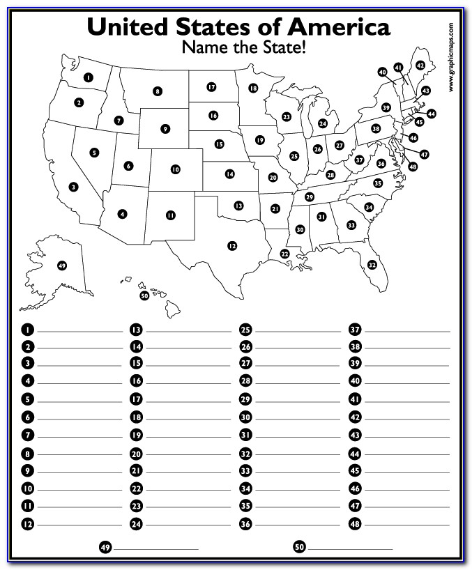 United States Map State Capitals Printable